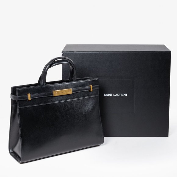 Saint Laurent 2019 Manhattan Medium Black Leather Tote - Picture 1 of 15
